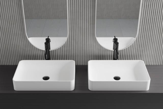 Primy S2 Solid Surface håndvask, Hvid