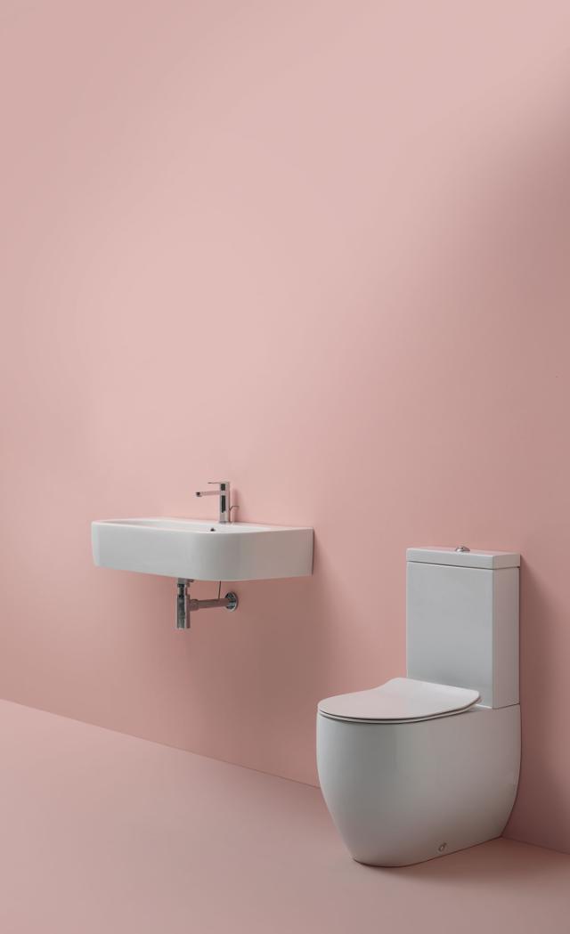 Flo gulvstående toilet m/cisterne, Hvid