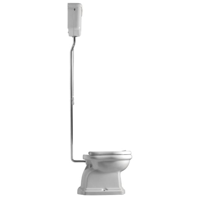 Retro High toilet m/S-lås, Hvid m/krom rør