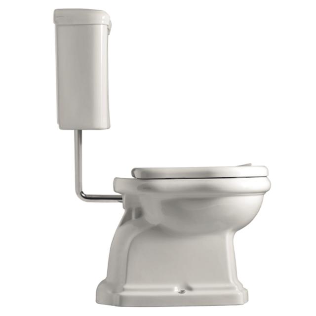 Retro Low toilet m/S-lås, Hvid m/krom rør