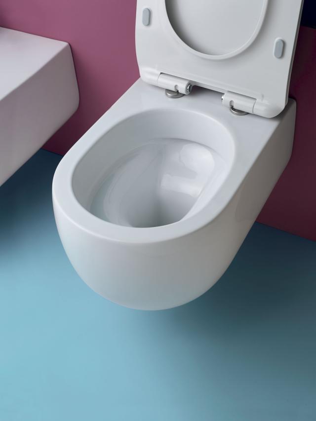 Flo 54 rimless væghængt toilet, Hvid