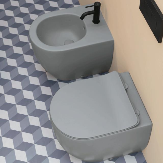 Glomp Mini rimless væghængt toilet, Matgrå