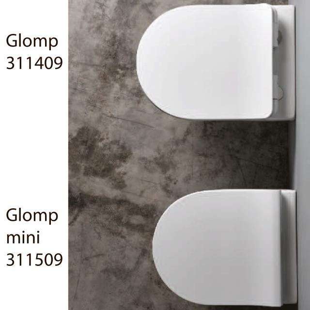 Glomp Mini rimless væghængt toilet, Hvid