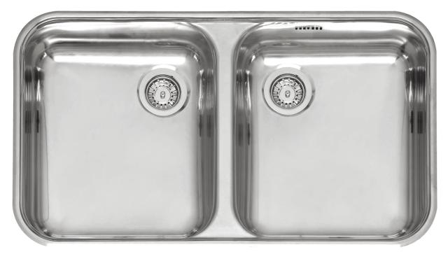 L18 35D40 (L) KGOKG dobbelt køkkenvask, Rustfrit stål