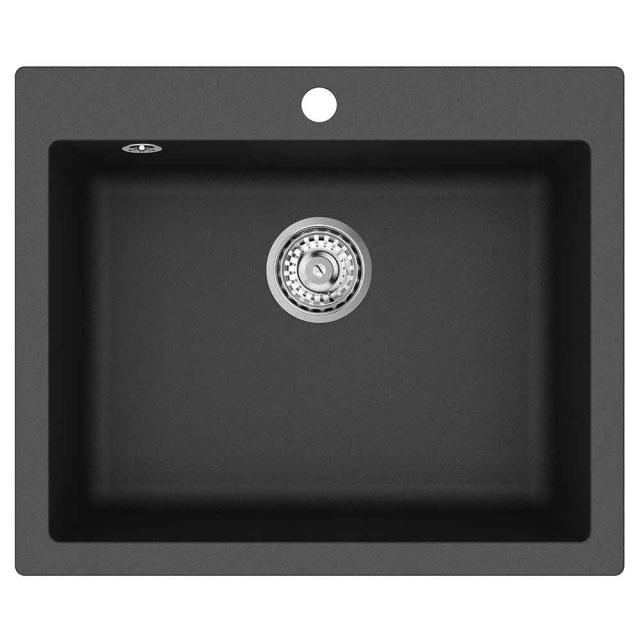 Studio 60 komposit køkkenvask, Sort m/krom afløb