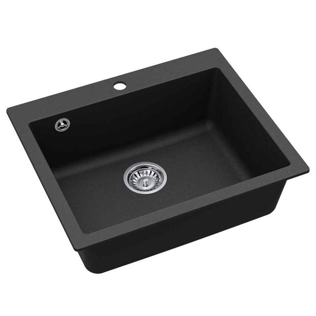 Studio 60 komposit køkkenvask, Sort m/krom afløb