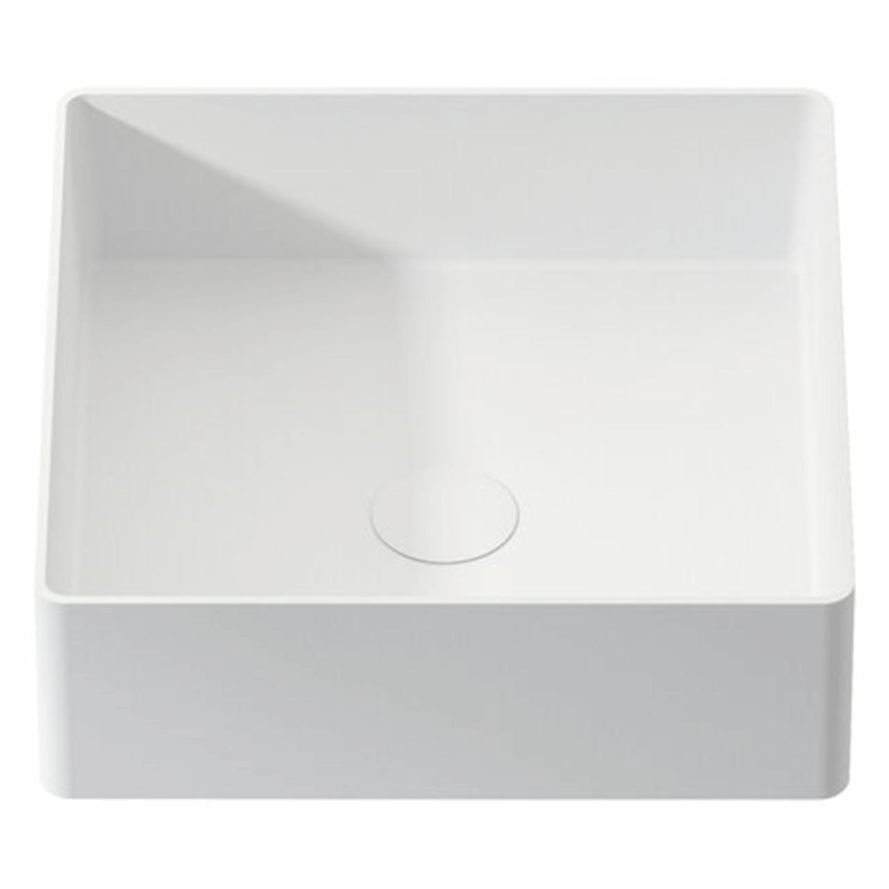 Pisa Solid Surface 36x36 håndvask, Hvid
