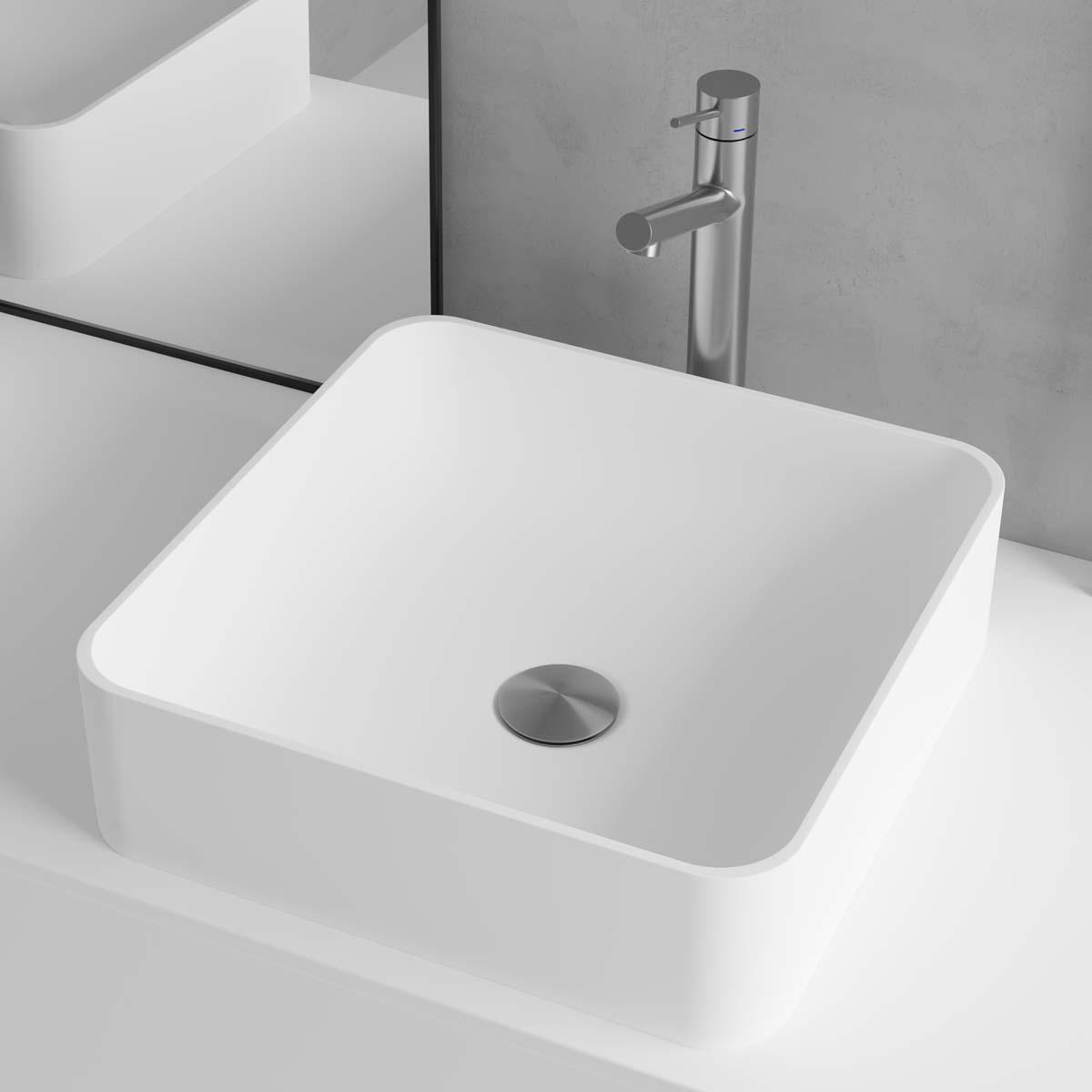 Primy S1 Solid Surface håndvask, Hvid