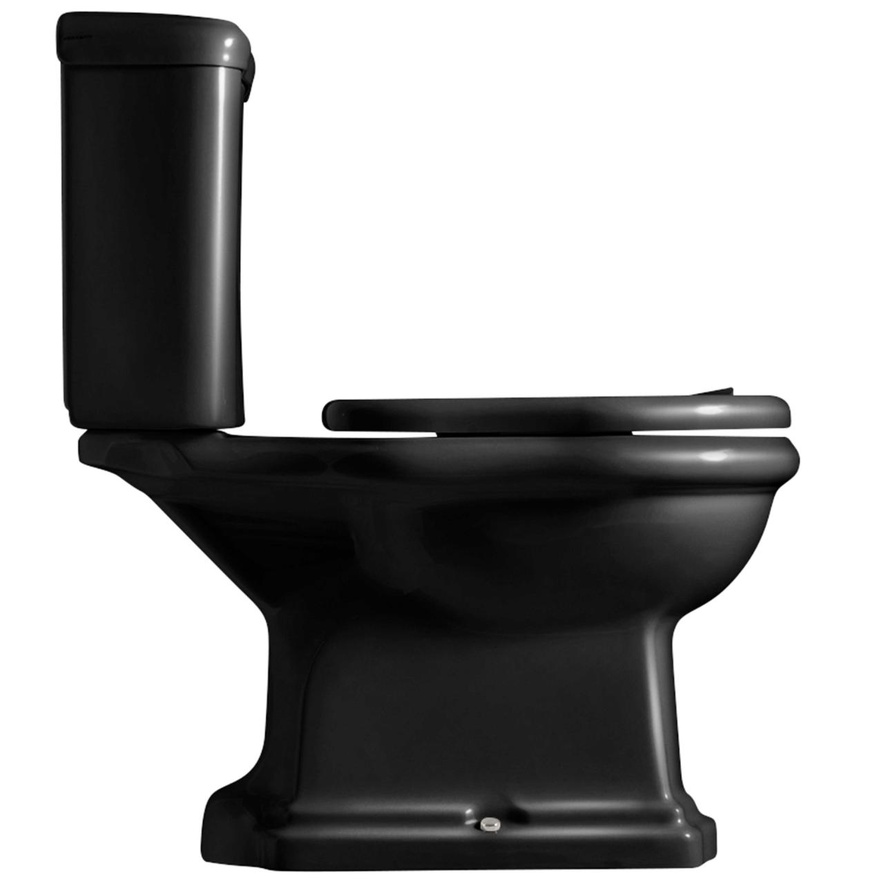 Retro Monoblocco toilet m/P-lås, Blank sort